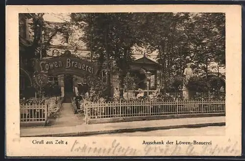 AK Berlin-Tiergarten, Ausschank der Löwen Brauerei, Zelt 4