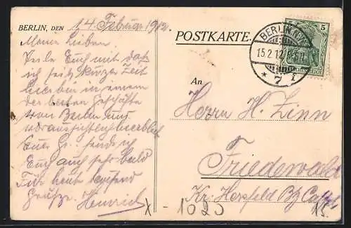 AK Berlin, Restaurant Hiller, Innenansicht, Unter den Linden 62