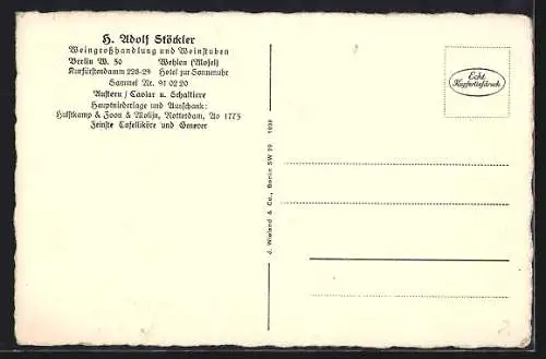 AK Berlin-Charlottenburg, Stöckler's Restaurant, Kurfürstendamm 228-29, Innenansicht