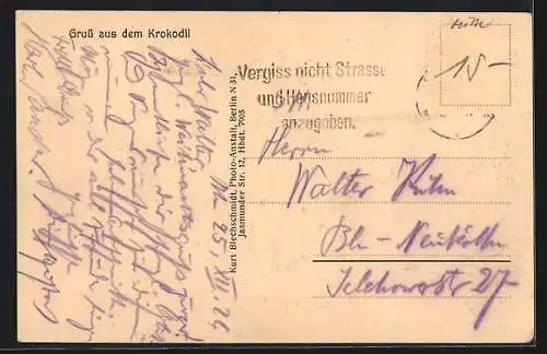 AK Berlin, Schill`s Restaurant zum Krokodil in der Friedrichstrasse, Innenansicht