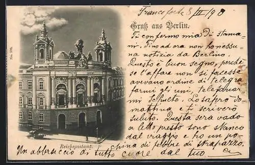 AK Berlin, Reichspostamt an der Oranienburger Strasse bei Mondschein