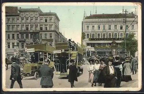 AK Berlin, Unter den Linden, Ecke Friedrichstrasse, Victoria Cafe