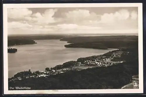 AK Werbellinsee, Gesamtansicht, Fliegeraufnahme