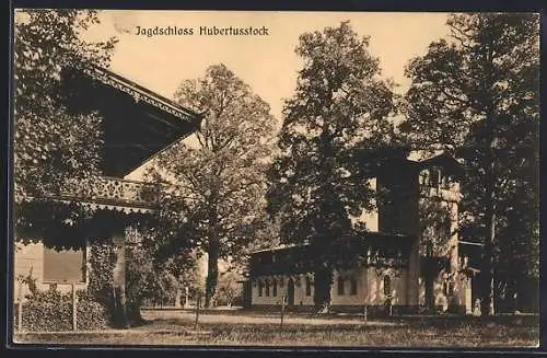 AK Joachimsthal, Partie am Jagdschloss Hubertusstock