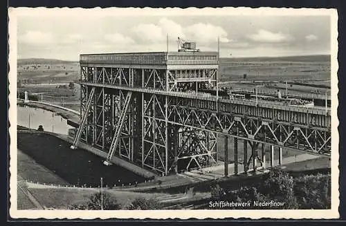 AK Niederfinow, Gesamtansicht des Schiffshebewerks Niederfinow