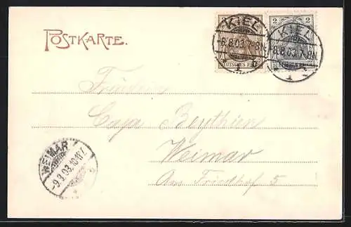 AK Kiel, Blick auf die innere Stadt, mit Gewässer