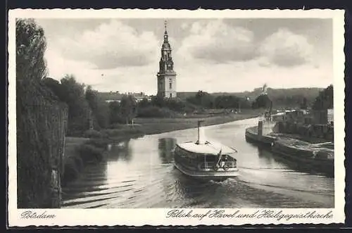 AK Potsdam, Blick auf Havel und Heiligegeistkirche