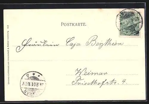 AK Hamburg-St.Georg, Alsterpartie an der Bade-Insel