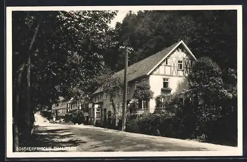 AK Thalitter, Gasthaus-Pension zum Litertal K. Blöcher mit Strasse