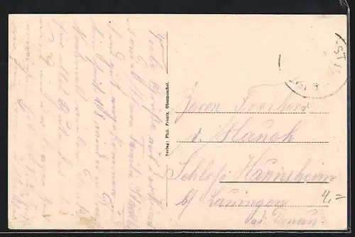 AK Obermoschel, Totalansicht mit Fernblick aus der Vogelschau