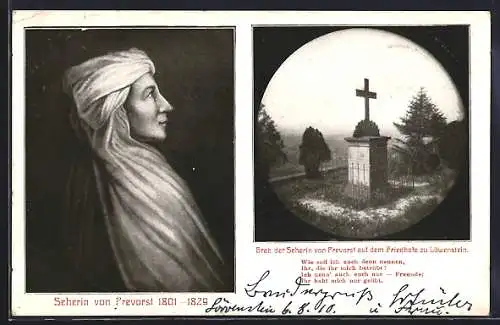 AK Löwenstein, Seherin von Prevorst, Ihr Grab auf dem Friedhof