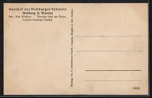 AK Kapsdorf /Wurzen, Ortsansicht mit Gasthof Hohburger Schweiz aus der Vogelschau