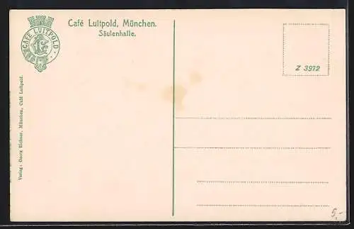 AK München, Cafe Luitpold, Säulenhalle, Innenansicht