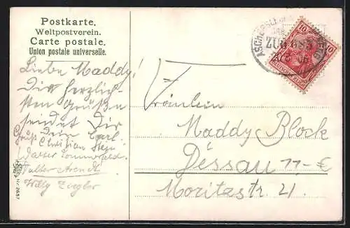 Künstler-AK August Müller - München: Bär mit Nachwuchs