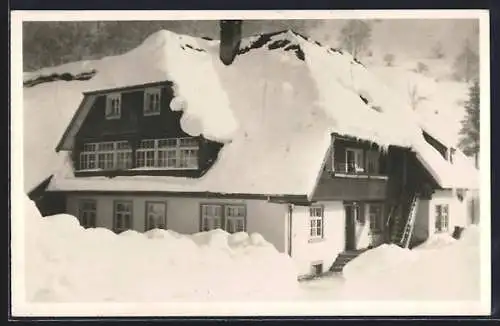 AK Präg /Lkr. Lörrach, Schwarzwaldhaus im Winter