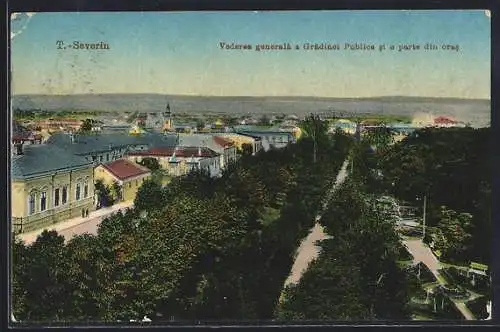 AK Turnu-Severin, Vederea generala a Gradinei Publice si o parte din oras