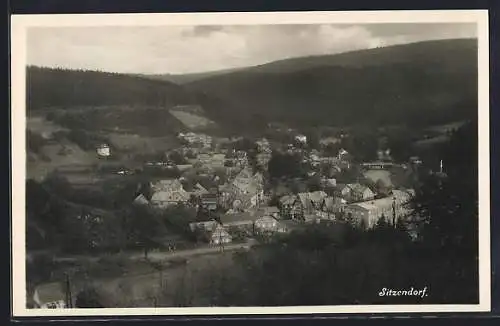 AK Sitzendorf, Gesamtansicht aus der Vogelschau