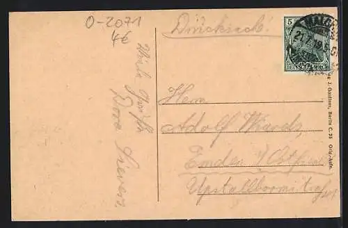 AK Malchow i. Mecklbg., Uferpartie mit Kirche