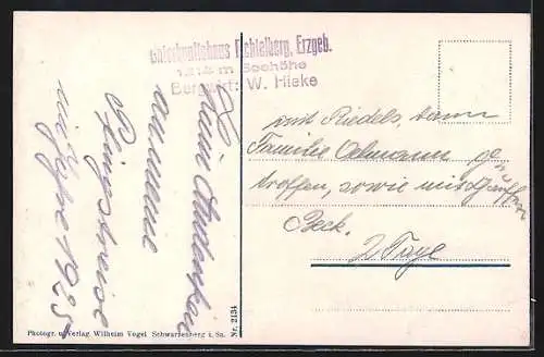 AK Oberwiesenthal, Teilansicht mit Sporthotel, Unter- und Böhmisch-Wiesenthal und Fichtelberg