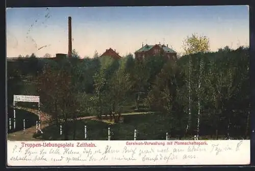 AK Zeithain, Truppen-Uebungsplatz, Garnison-Verwaltung mit Mannschaftspark