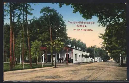 AK Zeithain, Truppenübungsplatz, Strassenpartie an der Hauptwache
