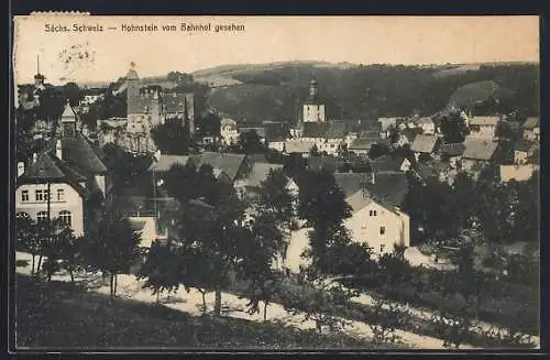AK Hohnstein / Sächs. Schweiz, Blick vom Bahnhof