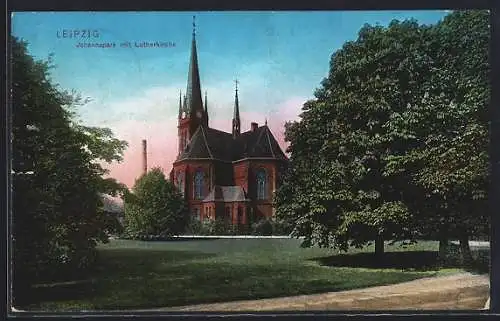 AK Leipzig, Johannapark mit Lutherkirche