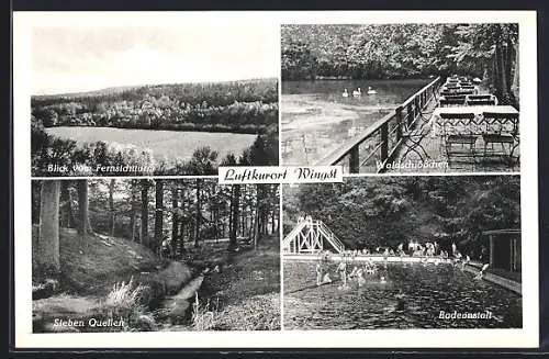 AK Wingst, Badeanstalt, Waldschlösschen und die Sieben Quellen