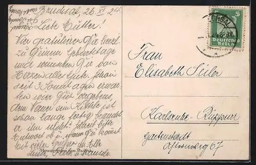 Künstler-AK sign.W. Hempfing: Karlsruhe, Grossherzogliches Palais