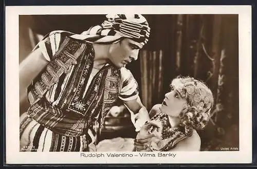 AK Schauspieler Rudolph Valentino und Schauspielerin Vilma Banky