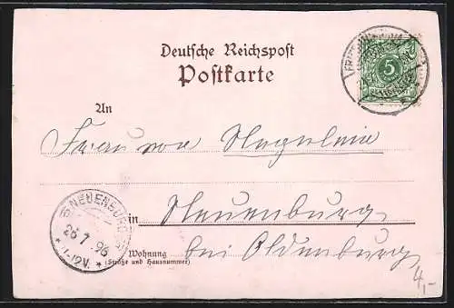 Lithographie Friedrichroda, Gasthaus Klostermühle, Tanzbuche, Schloss Reinhardsbrunn