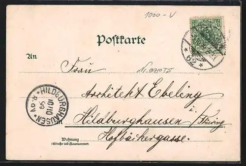 Lithographie Berlin-Charlottenburg, Innenansicht vom Restaurant Flora, Palmengarten
