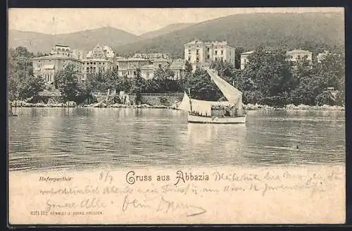 AK Abbazia, Boot in Hafennähe