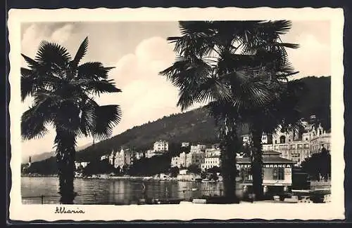 AK Abbazia, Ortspartie am Wasser