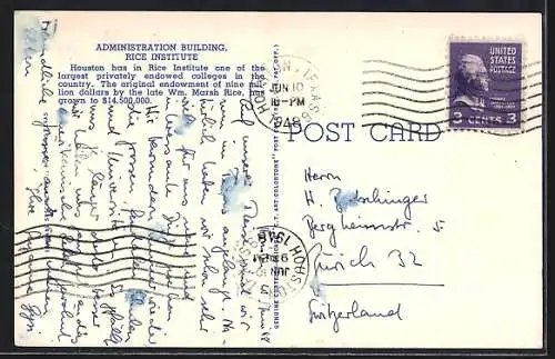 AK Houston, TX, Administration Building and Physics Building, Rice Institute