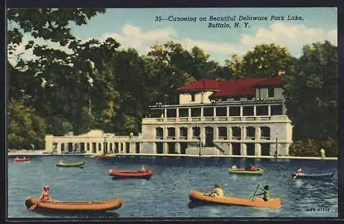 AK Buffalo, NY, Canoeing on Beautiful Delaware Park Lake