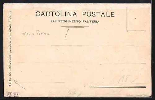 Lithographie 12° Brigata Casale, Campagne S. Martino, italienisches Infanterie-Regiment
