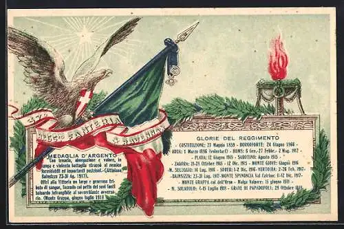 Lithographie 37° Reggimento Fanteria, Ravenna, italienisches Infanterie-Regiment