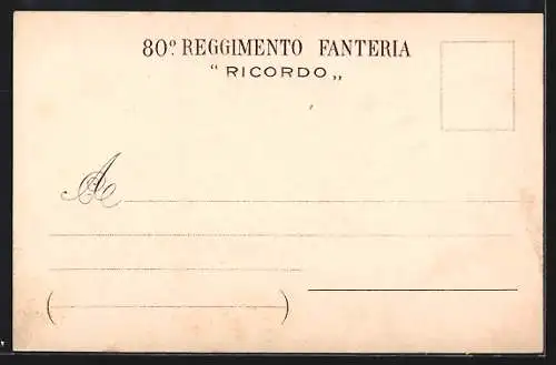 AK 80. Reggimento Fanteria, Lupa Romana und Verkörperung Italiens mit Fahne