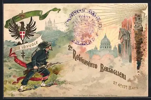 AK 2. Reggimento Bersaglieri, Soldat des Infanterie-Regiment Nr. 2 mit Gewehr, Petersdom
