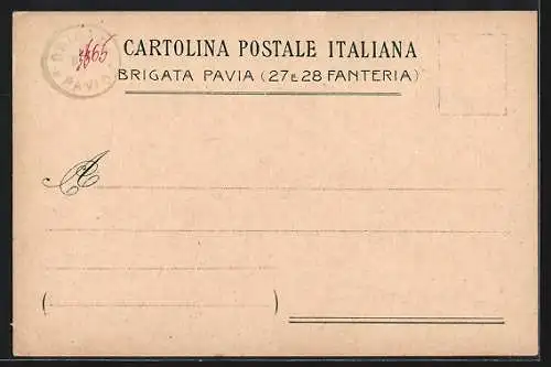 Lithographie Pavia, Brigata Pavia 27 e 28 Fanteria, Infanterie, Wappen