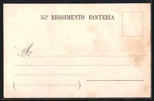 Lithographie 35° Reggimento Fanteria Pistoia, Battaglione Granatieri, italienisches Infanterie-Regiment