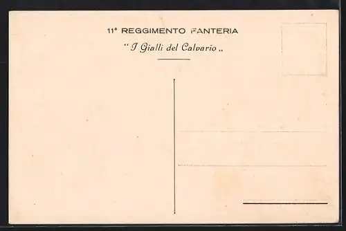 Lithographie 11° Reggimento Fanteria, Brigata Casale, italienisches Infanterie-Regiment, Fahnen