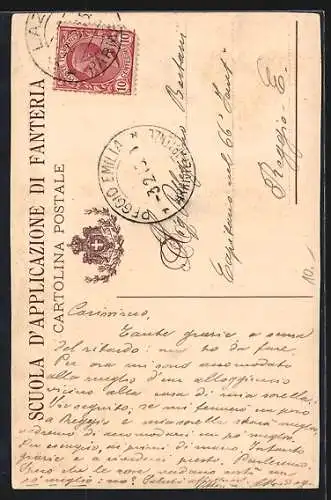 AK Scuola d'Applicazione di Fanteria, Wappen mit Maschinengewehr und Gewehr
