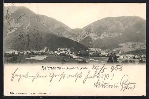 AK Reichenau bei Payerbach, Gesamtansicht aus der Entfernung