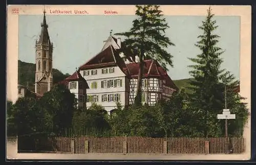 AK Urach / Württbg., Ortspartie am Schloss