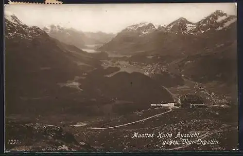 AK Muottas Muragl, Muottas Kulm, Aussicht gegen Ober-Engadin