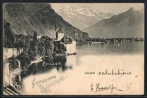 AK Chillon, Ortsansicht am See