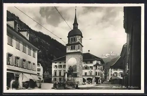 AK Altdorf, Tellsplatz mit Telldenkmal