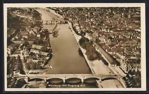 AK Würzburg, Fliegeraufnahme der Stadt